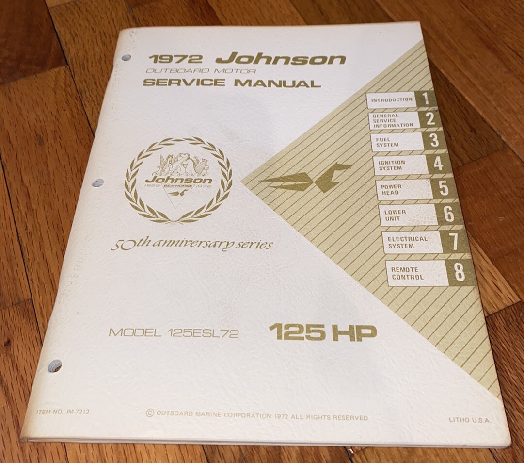 【M】TXT 1972 OMC JOHNSON 125 HP OUTBOARD MOTOR SERVICE REPAIR MANUAL JM