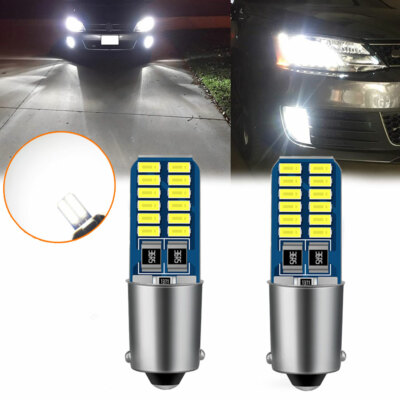 2pcs Car Reverse Light Parking License Plate Lamp Canbus BA9S LED H6W T4W T2W