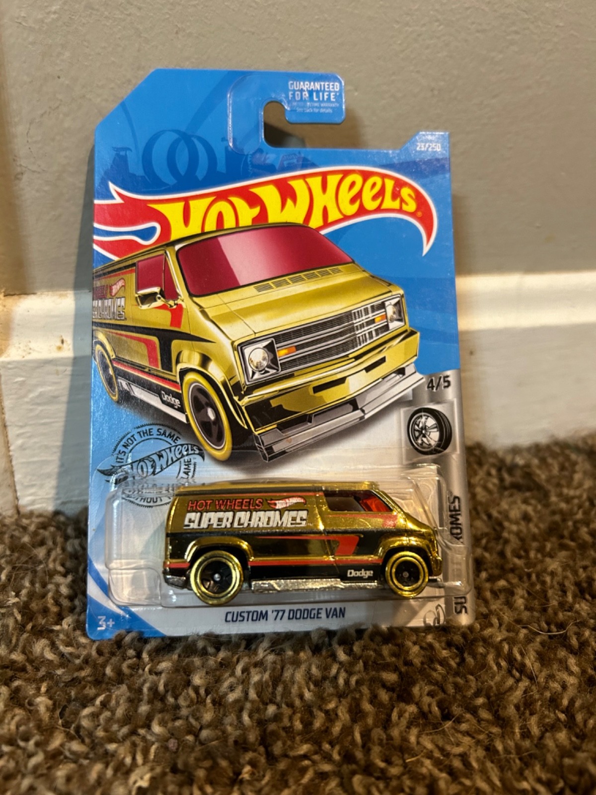2019 Hot Wheels SUPER CHROMES 1/5 Custom '77 Dodge Van 23/250 