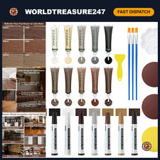 Wood Furniture Repair Kit - 12 Color Fillers  8 Markers for Scratches, Cracks,