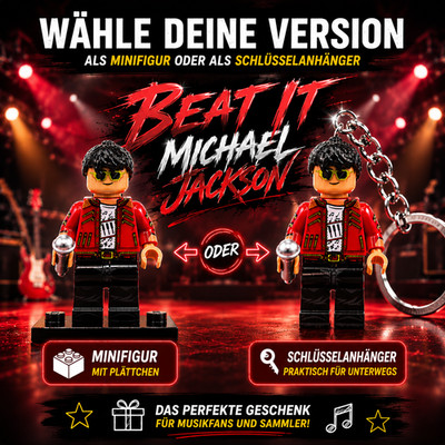 Michael Jackson Minifigur / Schlüsselanhänger   Beat IT 80er-Jahre Style  