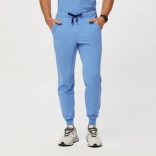 FIGS Men's Tansen Jogger Scrub Pants Ciel Blue Size Medium Doctor Nurse Vet