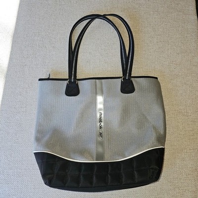 Reebok Grey and Black Workout Bag Gym Bag