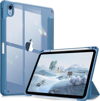 Case for iPad (A16) 11th Gen/iPad 10th Gen Clear Back Shell Smart Stand Cover