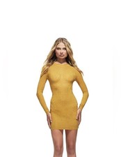 PrettyLittle Thing Naomi Campbell Chartreuse Embellished Sheer Dress US4