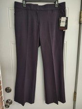 NWT Briggs New York The Perfect Fit Dress Pants Purple Plum Trouser Womens 12PS