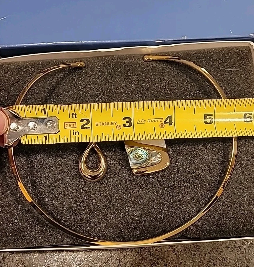 Lia Sophia “Water World” Mother of Pearl Pendant Slide ,“Deb” Collar Gold Tone - Image 3 of 4