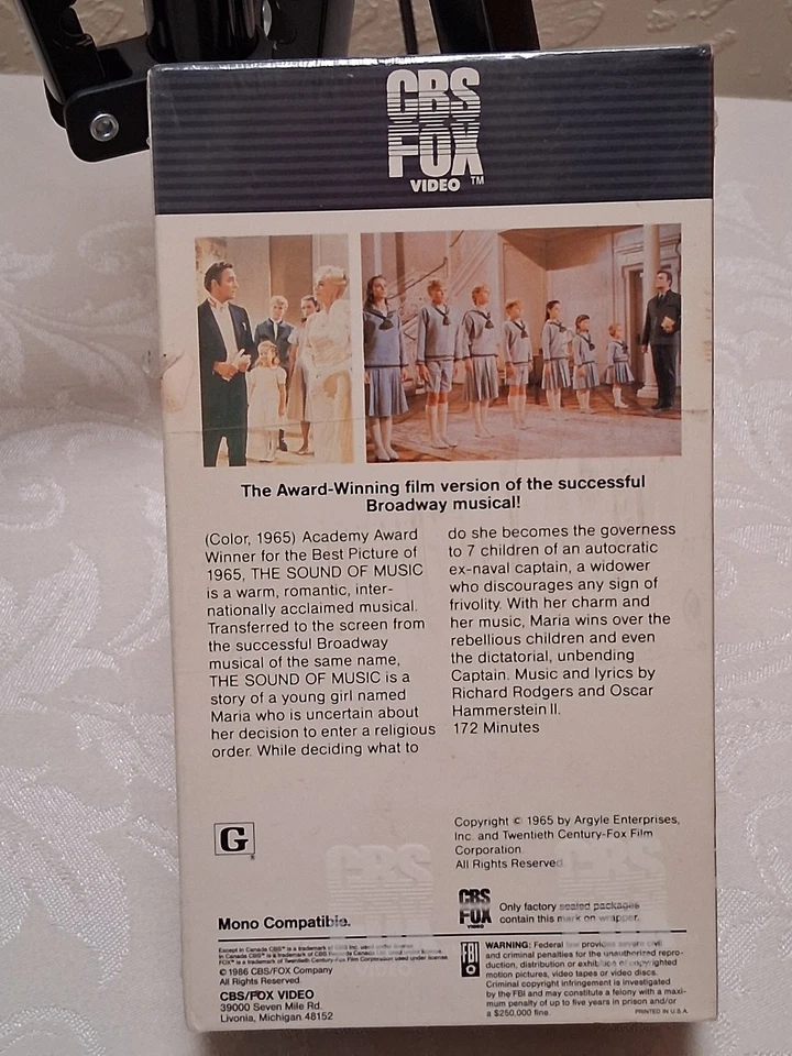 The Sound of Music VHS 1965 Musical Five Star Collection CBS Fox - Image 2 of 4