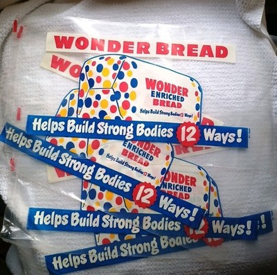Vintage,1950's WonderBread Bags,4,Rare Style.Great Cond. New From Factory Unused