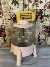 Vintage C.G. Wood Co Child s Toy Washing Machine Glass Pink Metal Hand Crank USA
