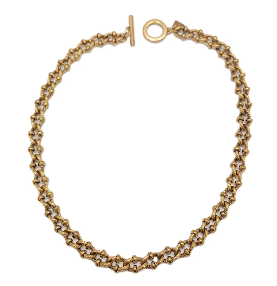 复古 COOKIE LEE 签名 Chunky 金绳缆链 带环 厚项链 — 第 2/4 张图片