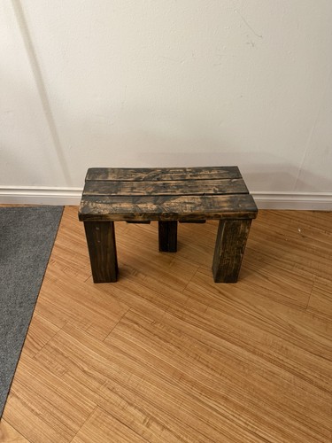 Alaska Handmade Rustic Wooden Bench Dark Brown Indoor & Outdoor Fully Assembled