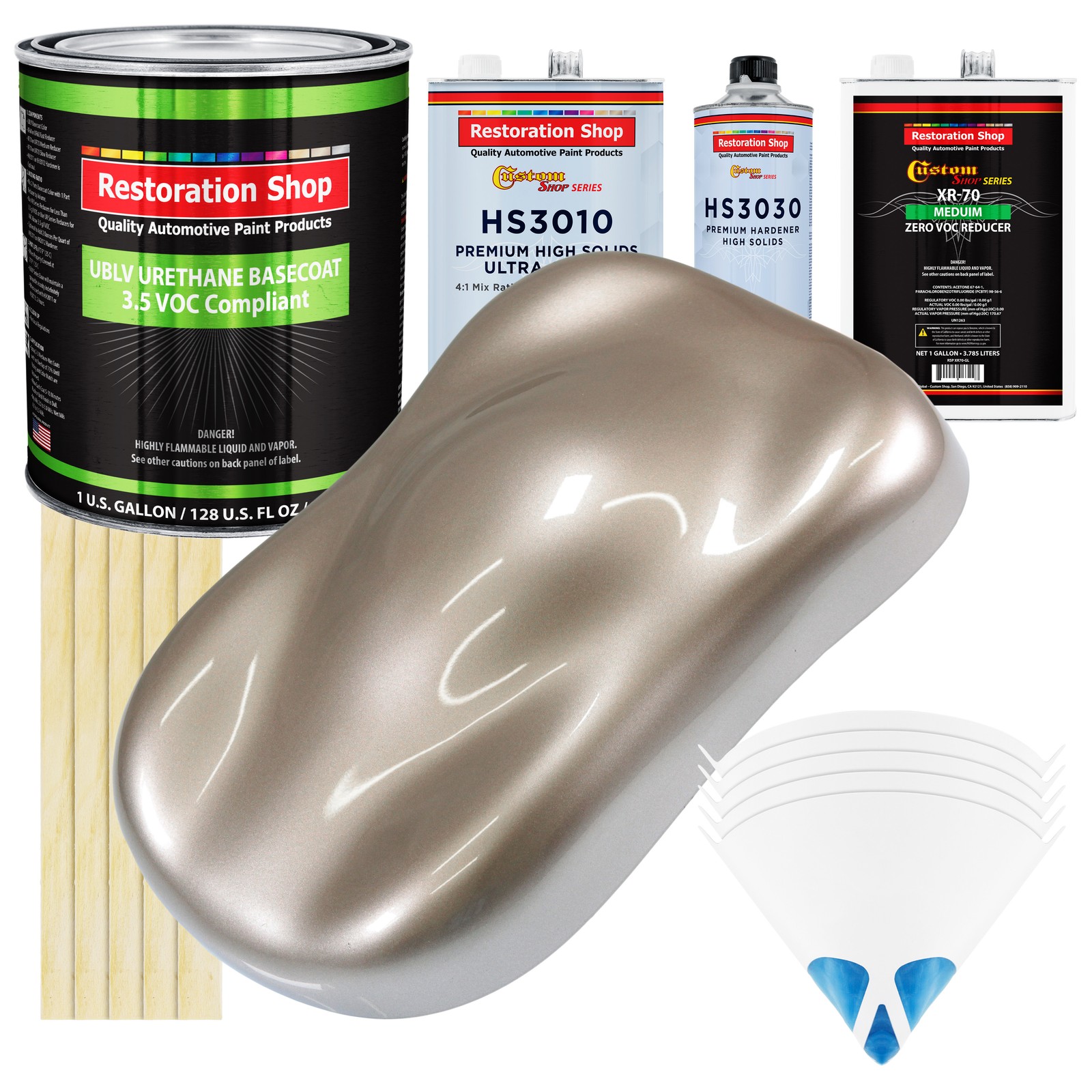 Mocha Frost Metallic Low VOC Urethane Basecoat Auto Paint Gallon Kit  
