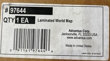  1 Advantus Laminated World Wall Map 97644  NEW / QTY DISCOUNT