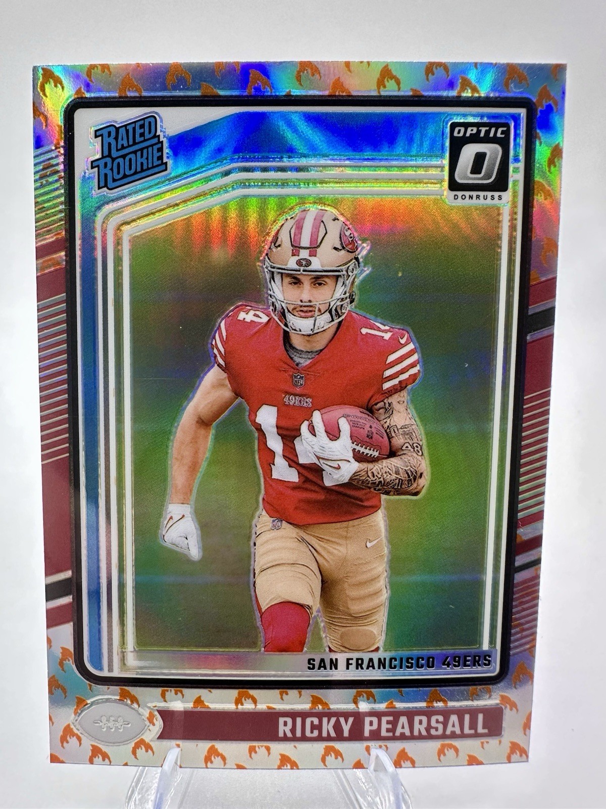 2024 Panini Donruss Optic - Rated Rookie Ricky Pearsall #284 Fire Prizm (RC)
