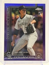 2025 Topps Chrome Update Chase Dollander #175 Purple Refractor /250 Rockies RC