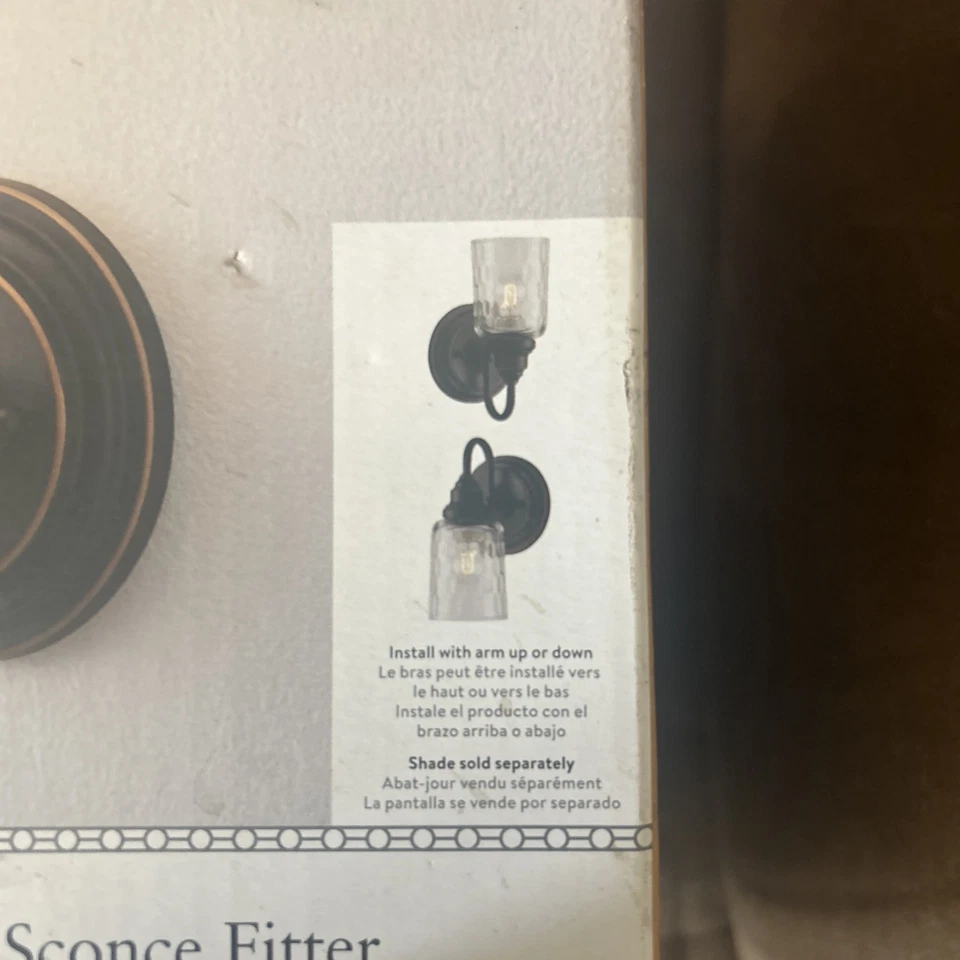 1-light Wall Sconce Fitter By Portfolio, Oil-rubbed Bronze Finish.  New! - Image 3 of 4