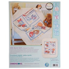 Dimensions Stamped Cross Stitch Kit: Quilt: Little Sports