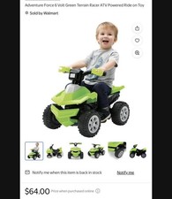 6 Volt Green Terrain Racer ATV Powered Boys or Girls Ride-on 8" Wheels New