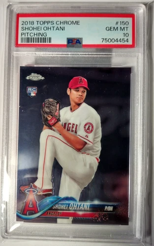 2018 Topps Chrome #150 SHOHEI OHTANI, Pitching, Rookie Card, PSA 10, 4 Time MVP