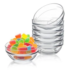 6 Pack 4oz Glass Bowls Condiment Containers for Dips Nuts Candy Dessert