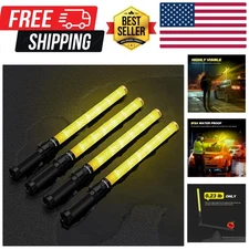 4 Pack Traffic Wand, 21 Inch Traffic Control Wand with 3 Flashing Modes & Sid...