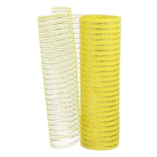 Decorative Mesh Ribbon, 10" x 10 Yard Mesh Ribbon Roll, Yellow