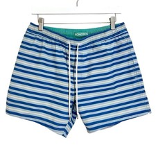 BONOBOS Men  s Banzai Swim Trunks Size M Blue Striped 5-Inch Inseam NWOT