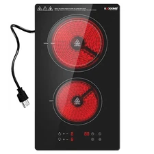 Built-in Electric Ceramic Cooktop Stove Glass 12/24 inch 2/4 Burners Black