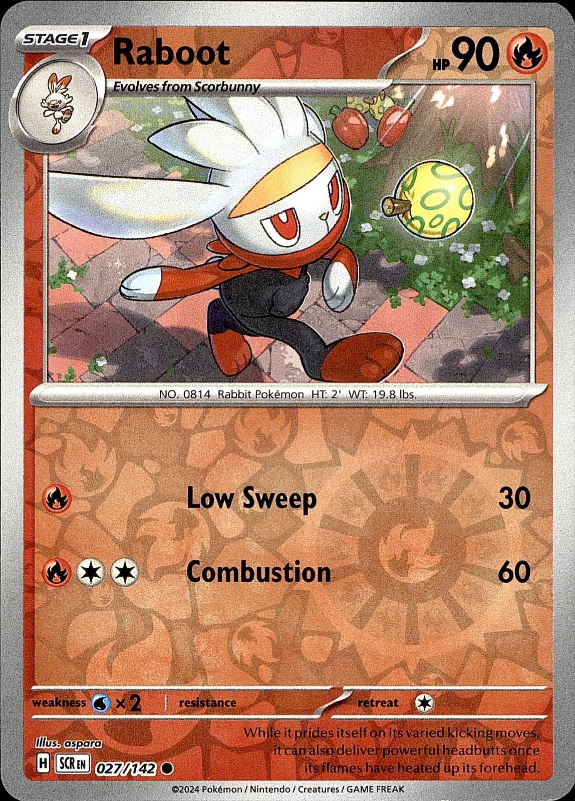 POKEMON RABOOT 27/142 STELLAR CROWN COMMON REVERSE HOLO LP
