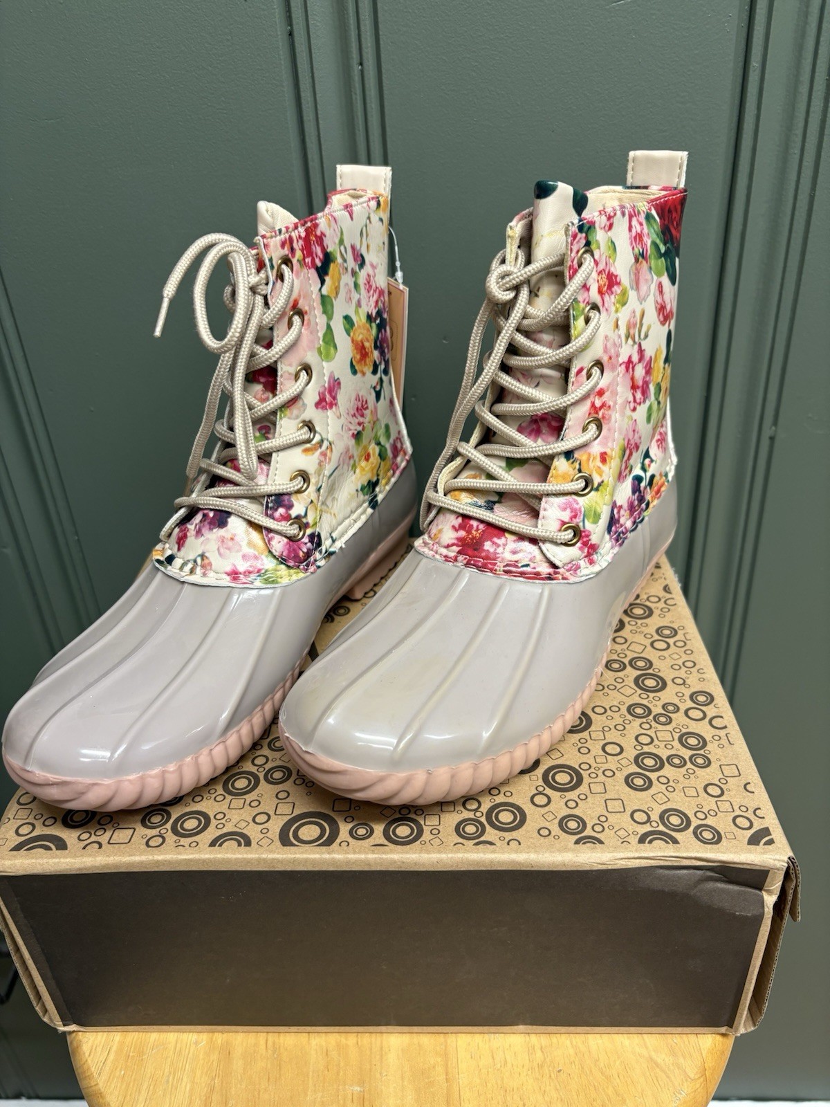 Avanti Rosetta BG Beige Flower Rubber Boots