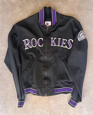 Vintage Colorado Rockies Jacket Large 90s Starter Game Used #16 Dug Out MLB