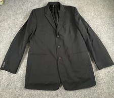 Claiborne Blazer Men  s 46L Black Wool Sport Coat Business Officecore Classic