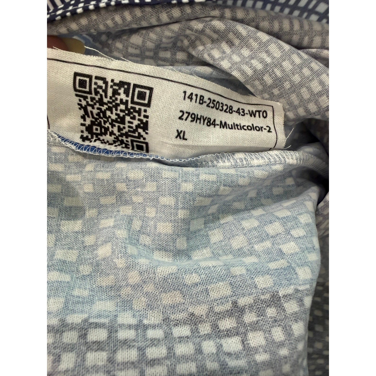 Mixed Geometric Print Patchwork Button Down Shirt… - image 4