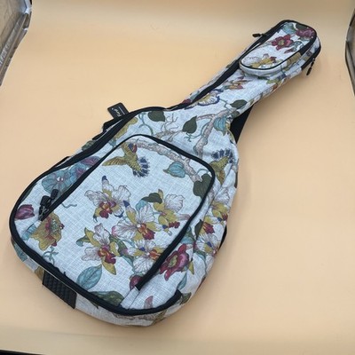 Music First .08'' Padded Backpack Guitar Case Gig Bag Floral Hummingbirds