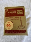 Vintage  Pyrex 7754 P Glass 4 Cup Coffee Percolator Pump Stem w Box