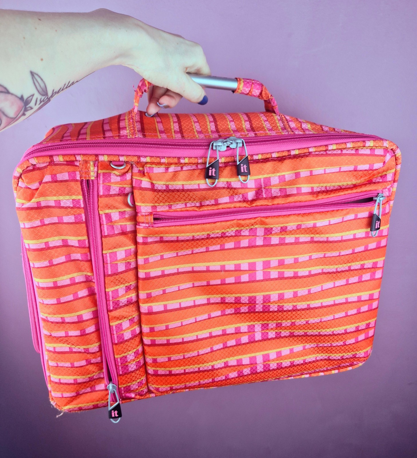 Maleta de mano IT para equipaje de mano rosa naranja bolsa de viaje