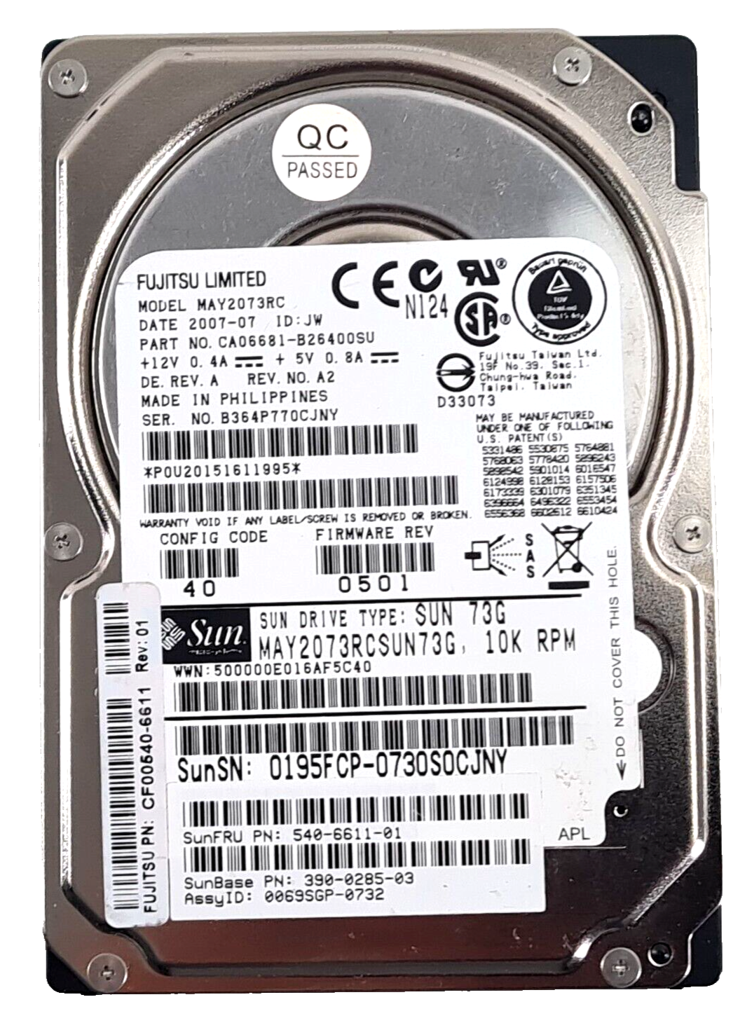 73GB SAS 2.5"" 10K 3Gb/s 16MB HDD - MAY2073RC