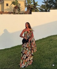 ZARA WOMAN ZW COLLECTION ASYMMETRIC PRINT DRESS Size XS 2969/104/078 NEW