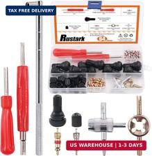 65 pcs Tire Valve Stem Tool Puller and Installer Kit- 50 Pcs Valve Cores with Sl