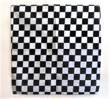 Black and White Checkered Cotton Print Head Wrap Bandana Flag Scarf Head