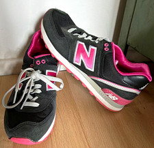 New Balance 574 Damen Sneaker Mesh Low Top Schnürung Schwarz/Pink/Weiß EU 37