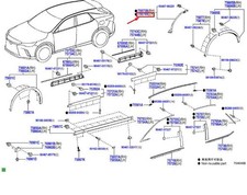 Lexus RX MK5 Arrière gauche Quarter Wheel Organte de roue 7587448030 Nouveau aut