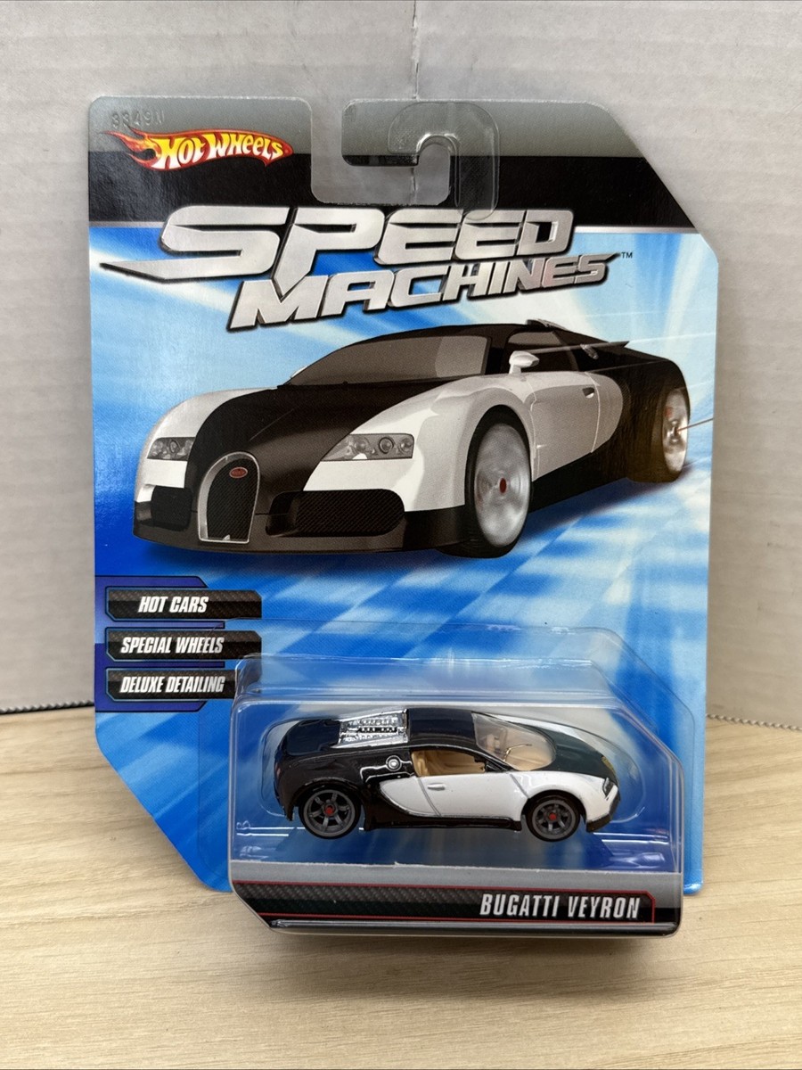 Hot Wheels Speed Machines Bugatti Veyron Black White Sealed