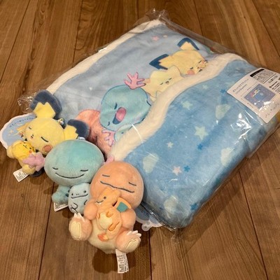 Pokémon Center Little Daydream Mascot Blanket Set of 4 Pichu Wooper Charmander