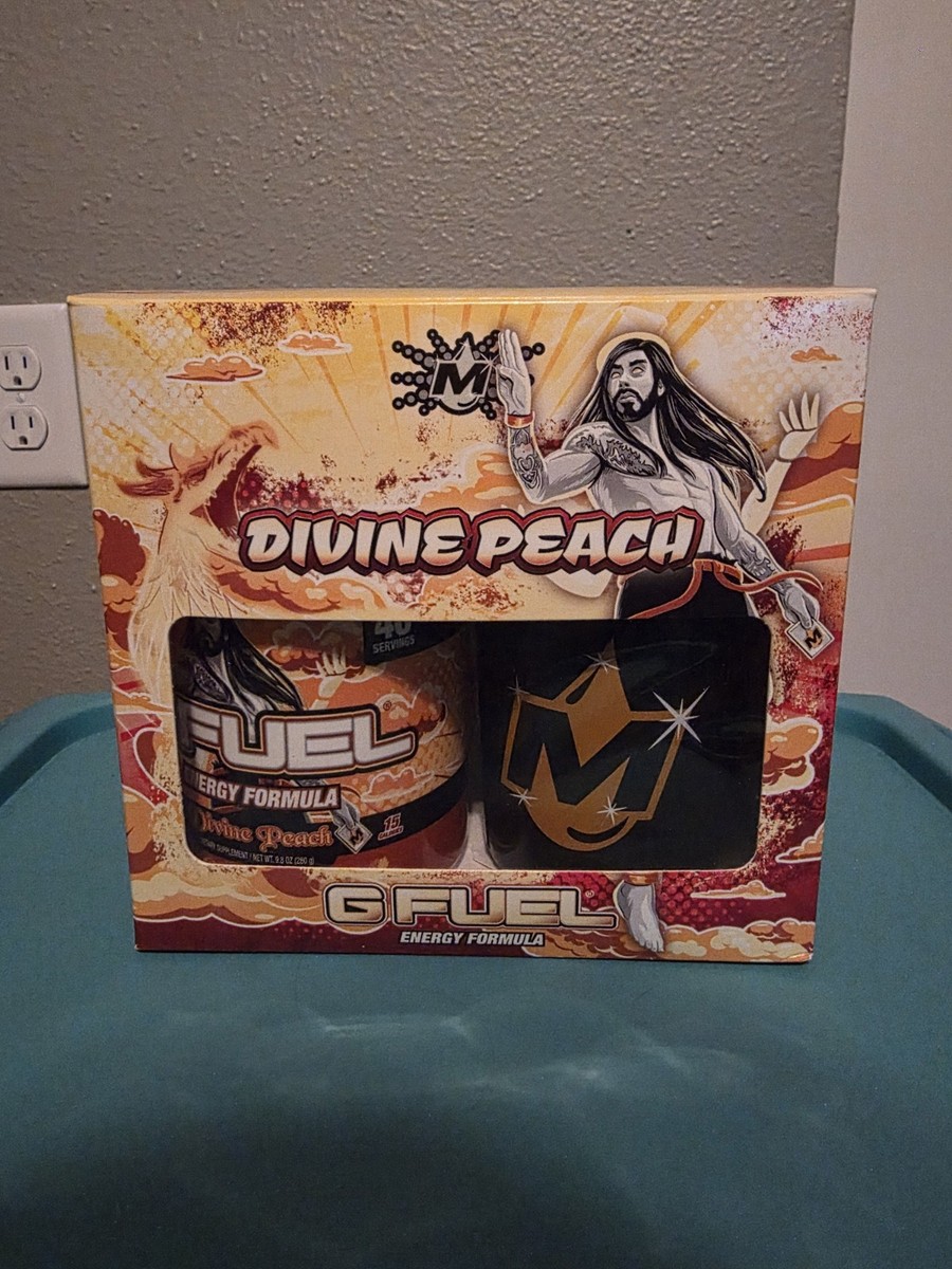 G Fuel Divine Peach (moistcritikal) Collector's Box + Shaker Cup