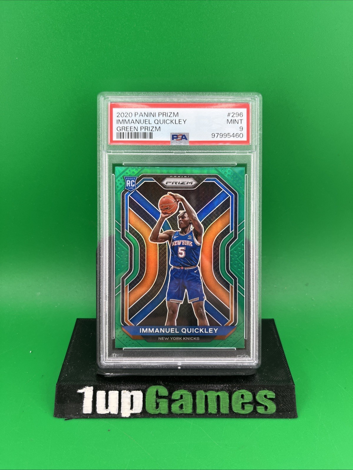 2020-21 Panini Prizm Immanuel Quickley Green Prizm Rookie PSA 9 Mint