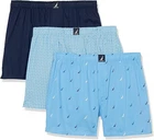 Nautica Men's Classic Cotton 3-Pack Woven Boxers, Multi Blue, Size M