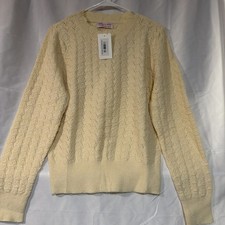 Discount Divas Scalloped Neck Ivory Sweater