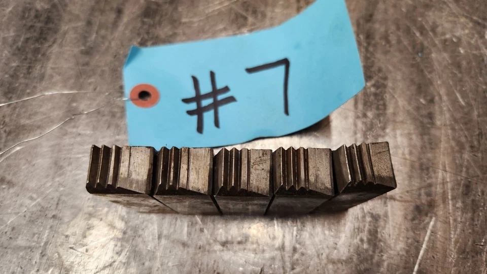 Ridgid 4-P  3-1/2" Pipe Threader 5-Piece  Die Set  1 thru 5 w/Clip  USED #7 tag - Image 3 of 4